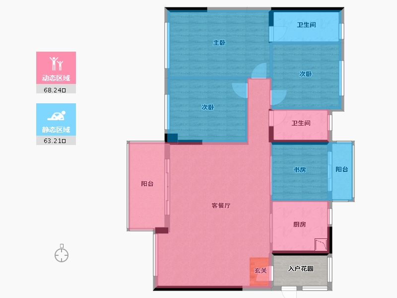 广西壮族自治区-柳州市-碧桂园十里江湾-124.89-户型库-动静分区