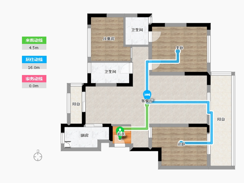 四川省-成都市-新力郦园-95.65-户型库-动静线