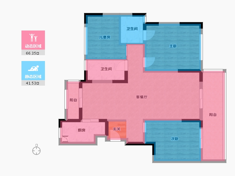 四川省-成都市-新力郦园-95.65-户型库-动静分区