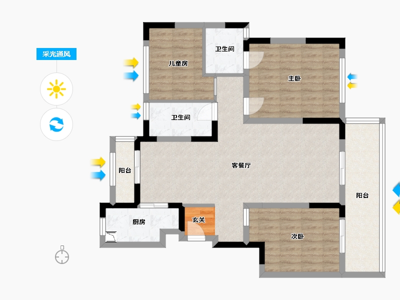 四川省-成都市-新力郦园-95.65-户型库-采光通风