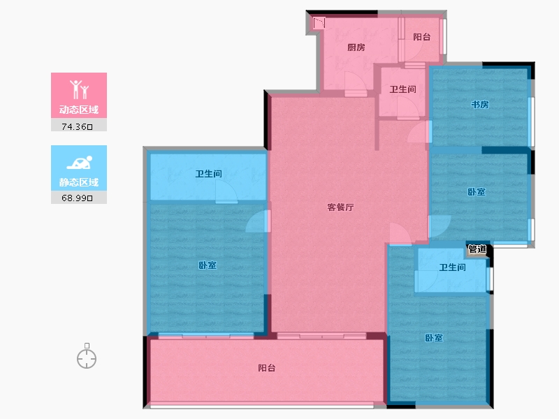 四川省-成都市-富国上邦-130.11-户型库-动静分区