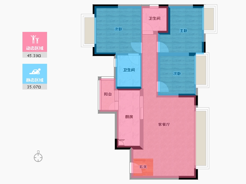 四川省-成都市-中交牧山美庐-70.47-户型库-动静分区