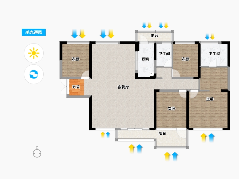 四川省-成都市-万科公园传奇-137.99-户型库-采光通风