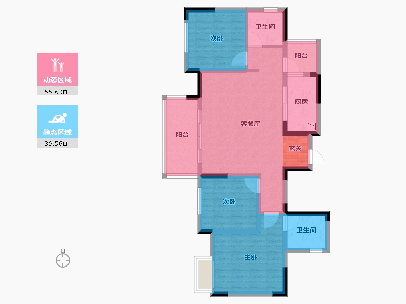 四川省-成都市-中交牧山美庐-84.11-户型库-动静分区