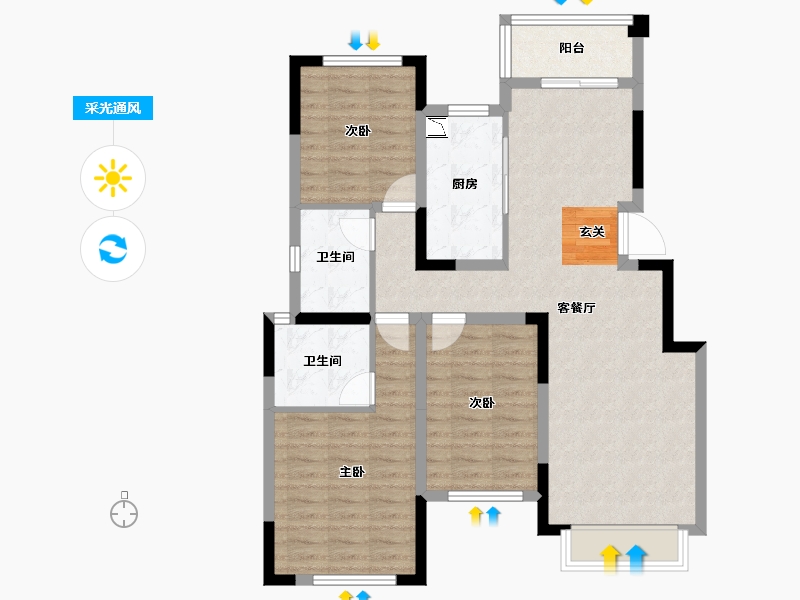 四川省-成都市-中交牧山美庐-91.76-户型库-采光通风