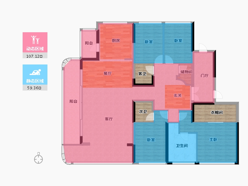 四川省-成都市-德商锦江天玺-164.00-户型库-动静分区