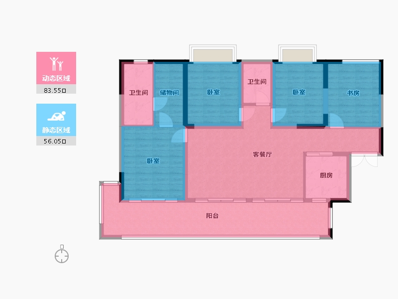 四川省-成都市-富国上邦-126.13-户型库-动静分区