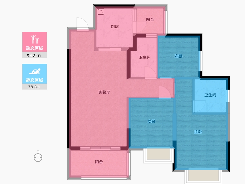 四川省-成都市-恒大金碧天下-83.42-户型库-动静分区