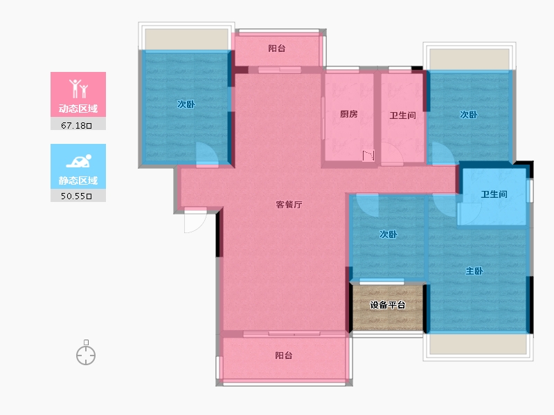 广西壮族自治区-桂林市-溯禾龙脊学府-109.04-户型库-动静分区