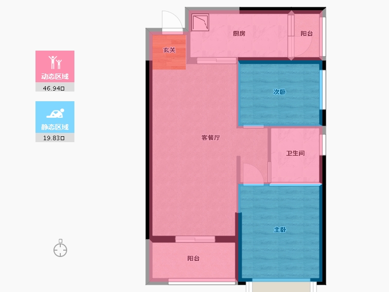 四川省-成都市-恒大金碧天下-59.17-户型库-动静分区