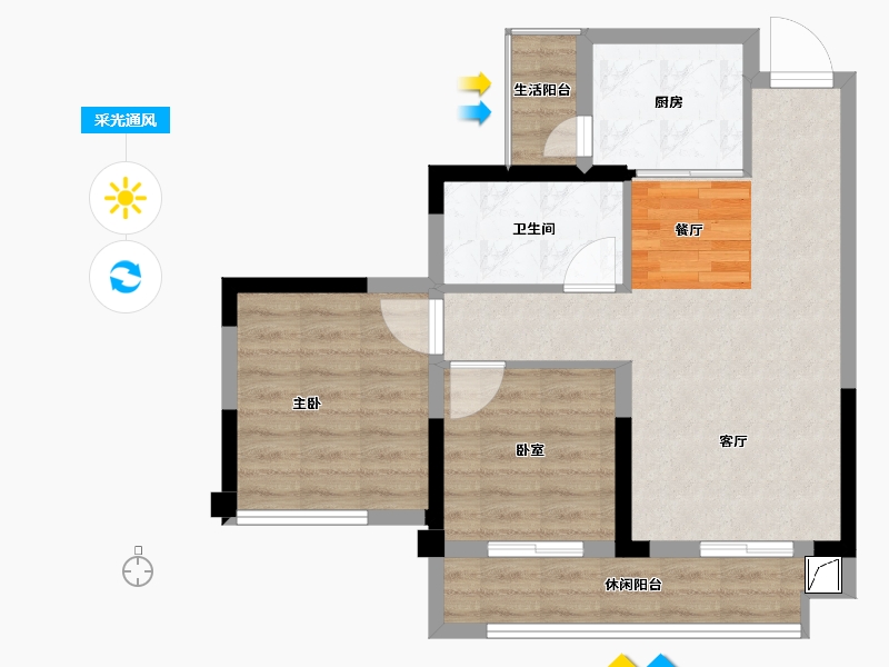 四川省-成都市-圣桦观溪樾-63.01-户型库-采光通风