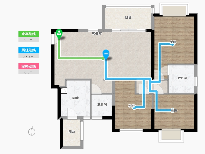 四川省-成都市-恒大金碧天下-88.02-户型库-动静线