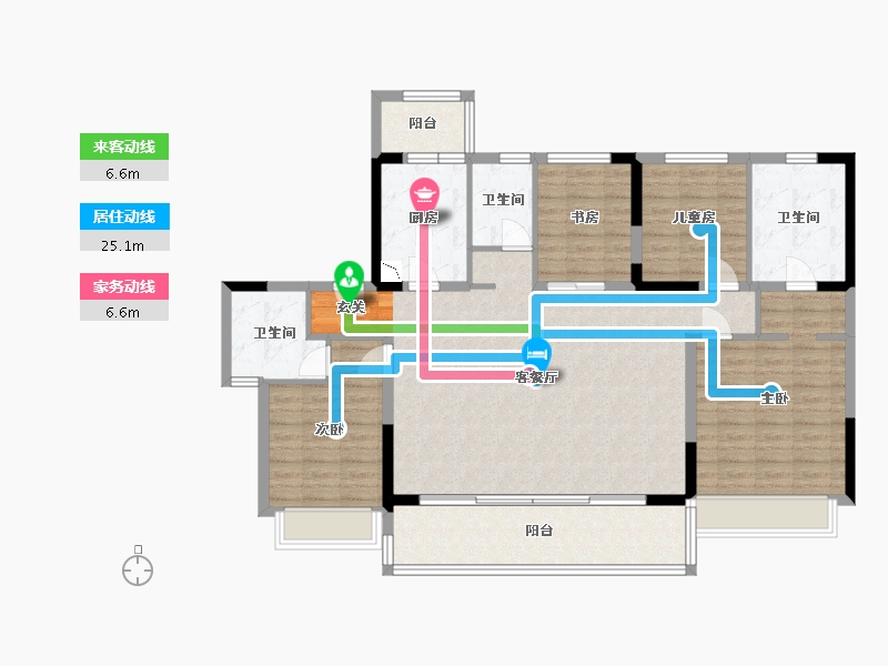 四川省-成都市-新力郦园-130.51-户型库-动静线