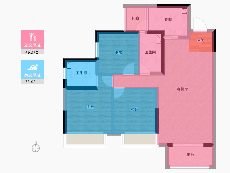 四川省-成都市-城投锦溪城-72.32-户型库-动静分区