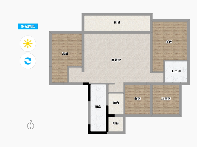 四川省-成都市-新力郦园-109.75-户型库-采光通风