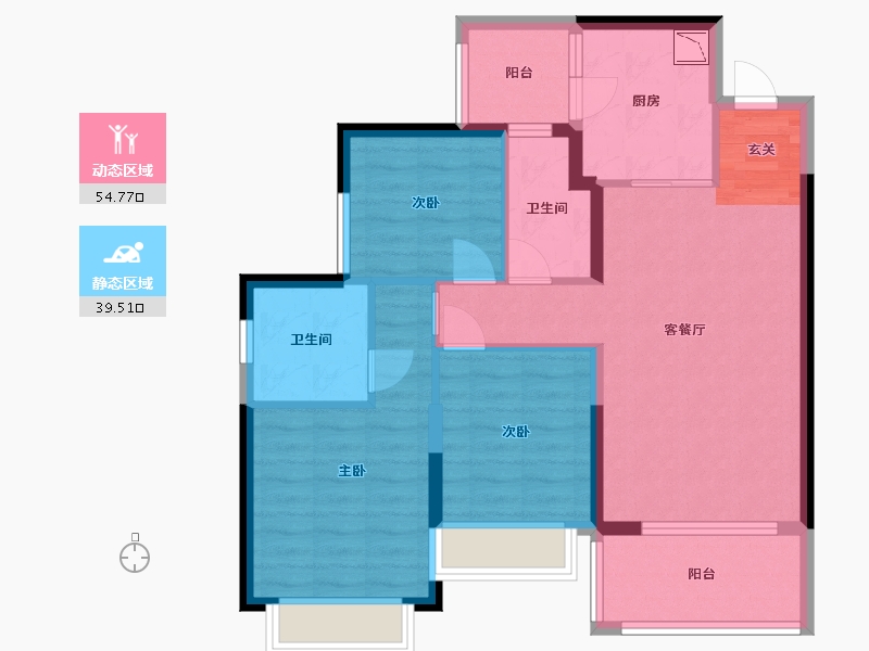 四川省-成都市-恒大金碧天下-83.79-户型库-动静分区