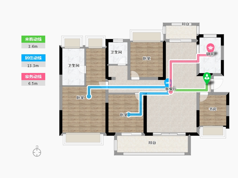 贵州省-贵阳市-新城吾悦广场-111.19-户型库-动静线