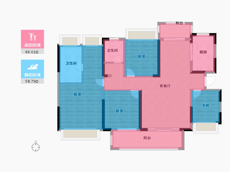 贵州省-贵阳市-新城吾悦广场-111.19-户型库-动静分区