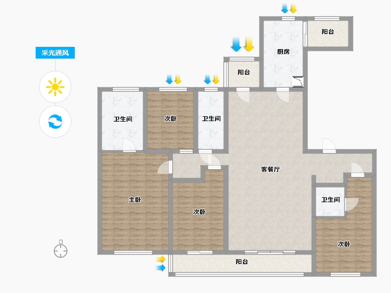 四川省-成都市-保利和光屿湖-158.77-户型库-采光通风