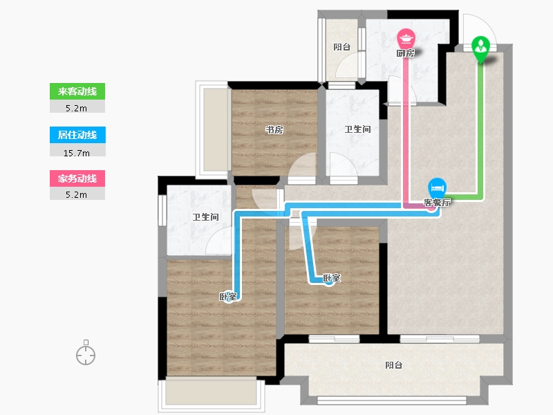 贵州省-贵阳市-新城吾悦广场-88.00-户型库-动静线