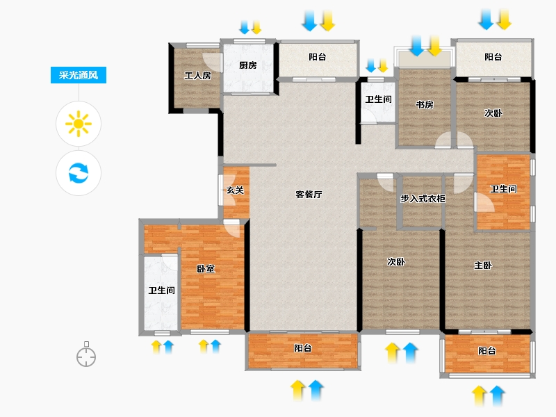 广西壮族自治区-柳州市-碧桂园十里江湾-228.10-户型库-采光通风