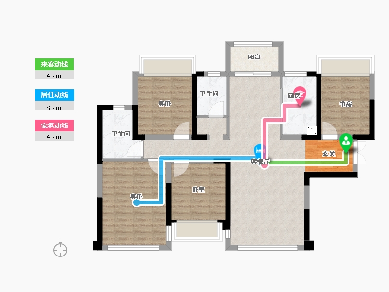 四川省-成都市-御景滨江-92.62-户型库-动静线