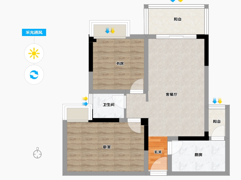 四川省-成都市-吉祥湾-64.21-户型库-采光通风