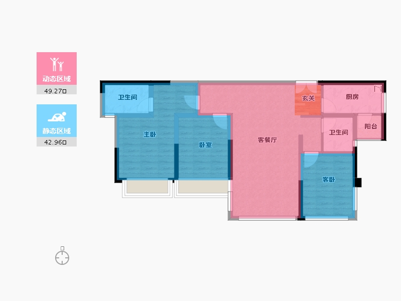 四川省-成都市-御景滨江-81.21-户型库-动静分区