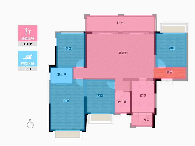 四川省-成都市-御景滨江-112.50-户型库-动静分区