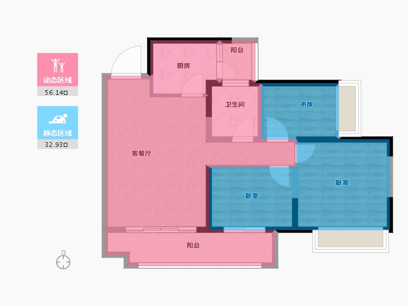 贵州省-贵阳市-新城吾悦广场-79.00-户型库-动静分区