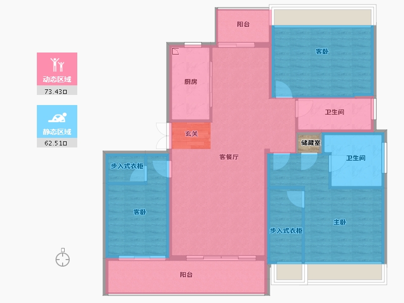 四川省-成都市-绿城金沙凤起朝鸣-124.60-户型库-动静分区