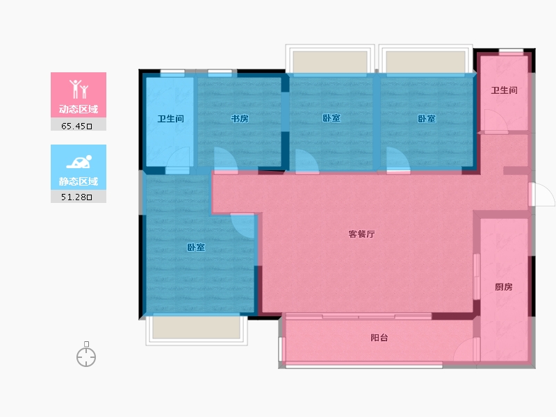 四川省-成都市-爱普雍锦府-104.69-户型库-动静分区