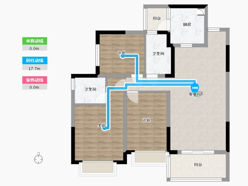 四川省-成都市-恒大金碧天下-90.20-户型库-动静线