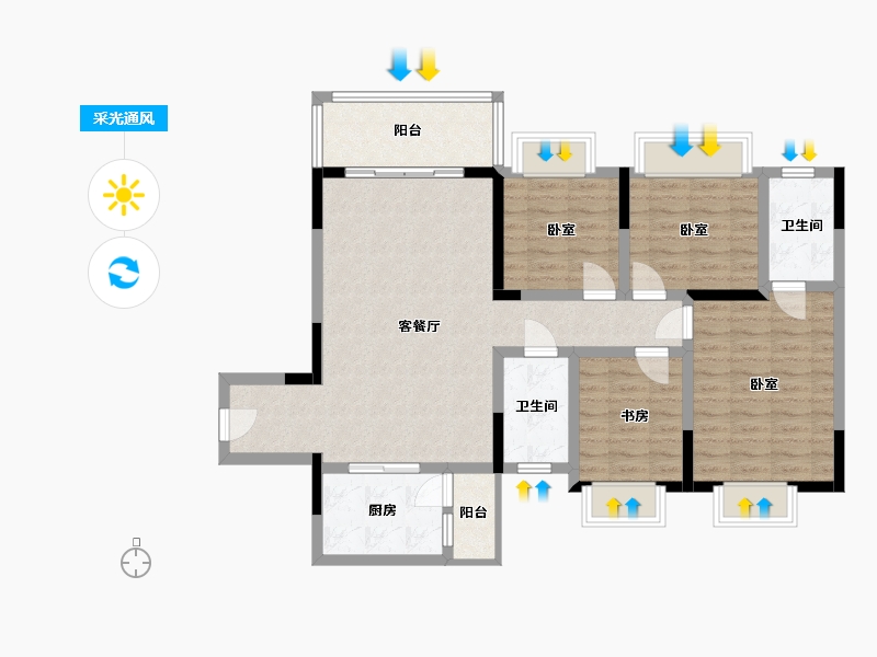 四川省-成都市-锦德天府-98.17-户型库-采光通风