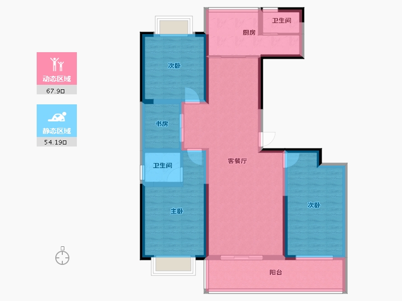 广西壮族自治区-桂林市-平乐三江和韵-108.75-户型库-动静分区