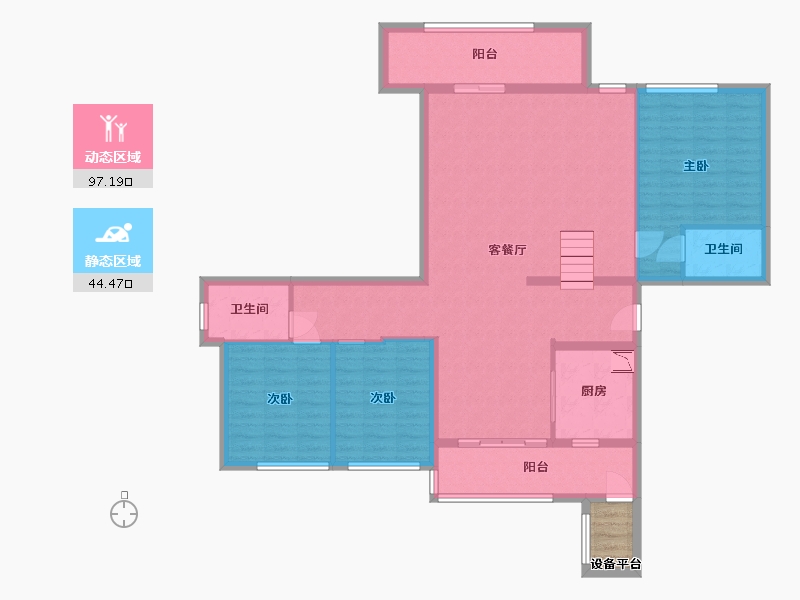 四川省-成都市-保利和光屿湖-130.79-户型库-动静分区