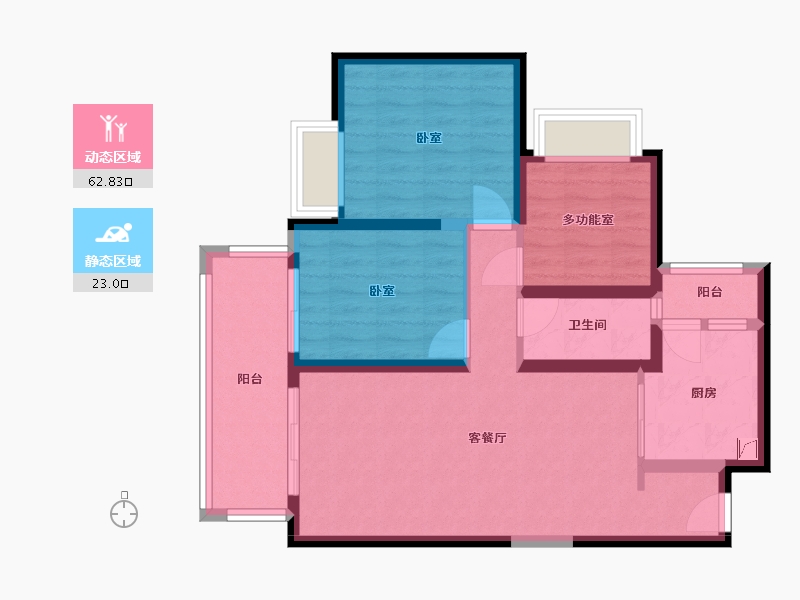 四川省-成都市-中海锦江城云璟-75.77-户型库-动静分区