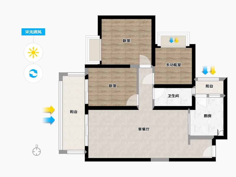 四川省-成都市-中海锦江城云璟-75.77-户型库-采光通风