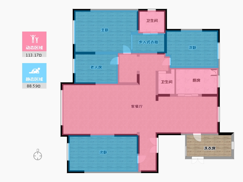 新疆维吾尔自治区-乌鲁木齐市-首府公馆-192.85-户型库-动静分区