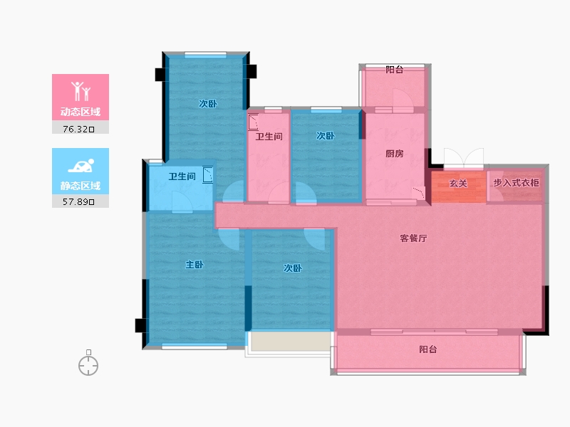 四川省-成都市-首开龙湖景粼玖序-120.37-户型库-动静分区