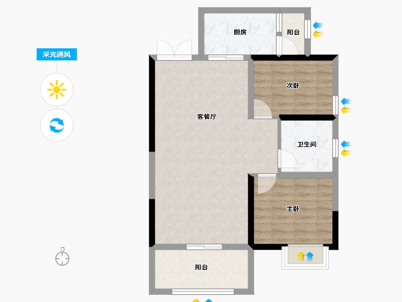 贵州省-遵义市-广厦银河壹号-71.10-户型库-采光通风