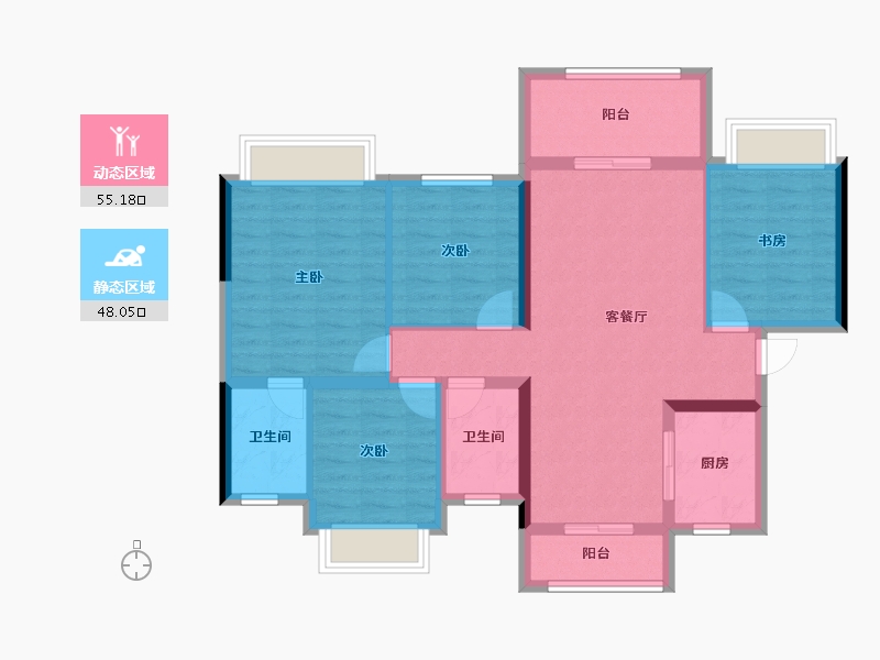 贵州省-遵义市-东都遵南首府-91.91-户型库-动静分区