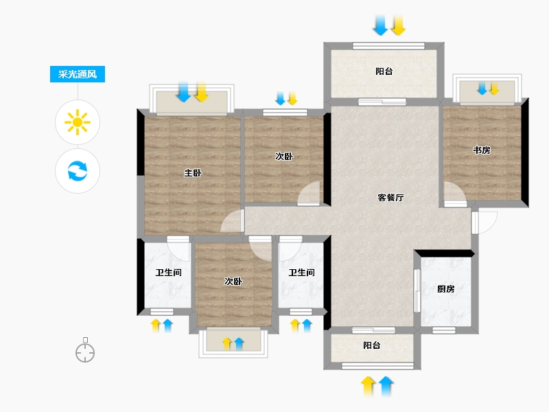 贵州省-遵义市-东都遵南首府-91.91-户型库-采光通风