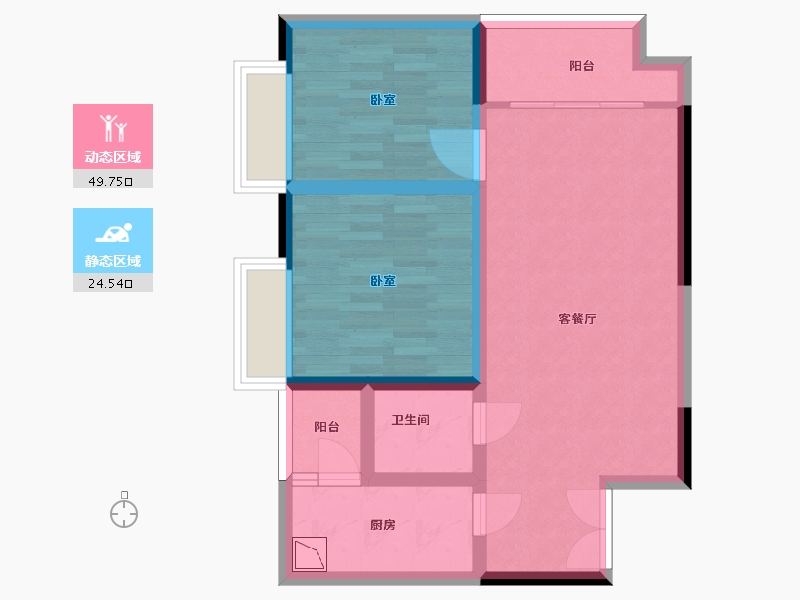 四川省-眉山市-家园佳居国际印象-65.42-户型库-动静分区