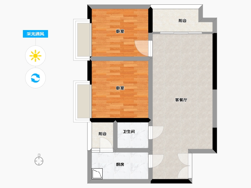 四川省-眉山市-家园佳居国际印象-65.42-户型库-采光通风