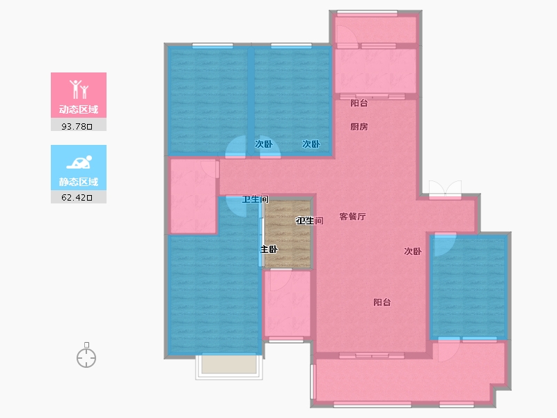 河北省-石家庄市-新合国际锦合园-146.00-户型库-动静分区