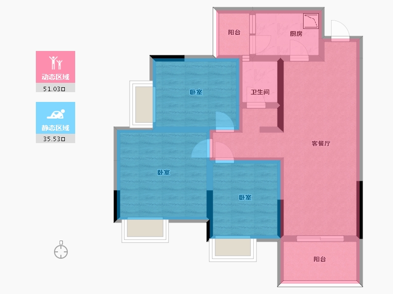 四川省-眉山市-家园佳居国际印象-75.34-户型库-动静分区