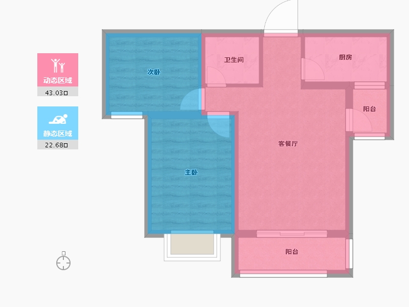 河北省-石家庄市-新合国际锦合园-58.00-户型库-动静分区