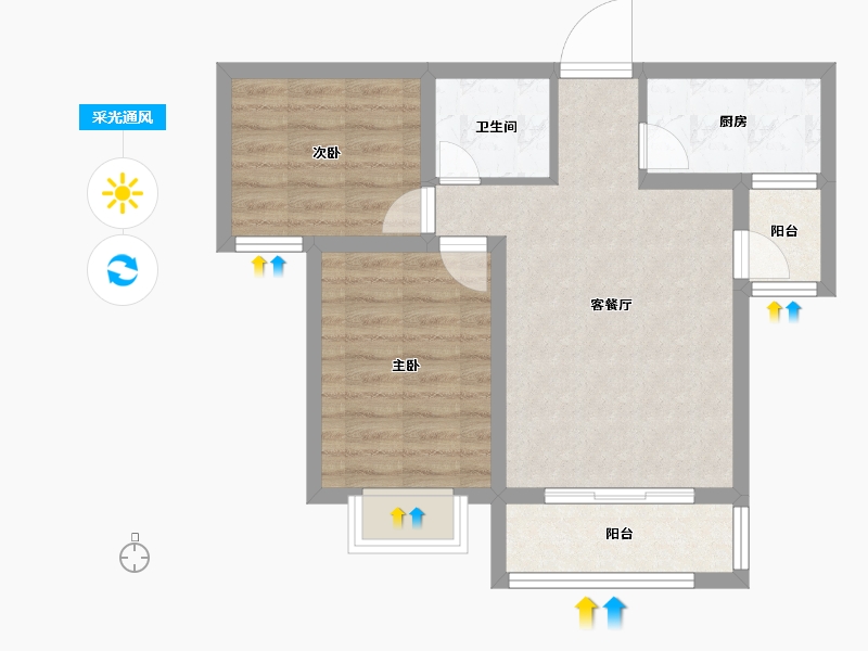 河北省-石家庄市-新合国际锦合园-58.00-户型库-采光通风