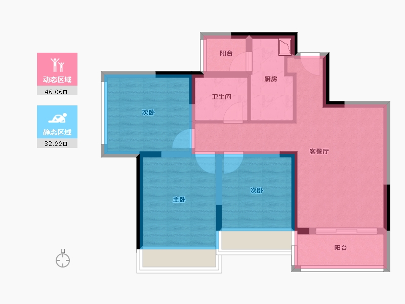 四川省-成都市-奥园玖俪湾-69.03-户型库-动静分区